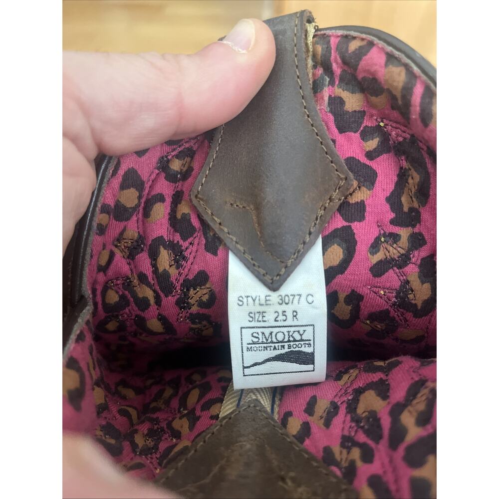 Smoky Mountain Ariel Western Boots Girls Sz 2.5 Brown Glitter Cowboy Booties - Picture 5 of 7